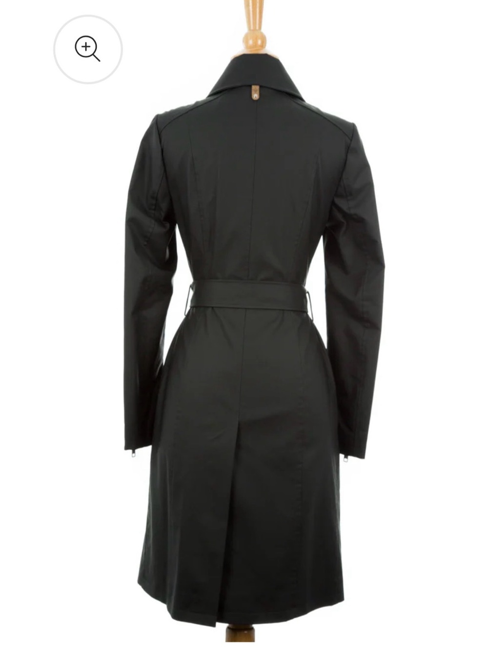 Black Mackage,Women's Asymmetrical Zip Estela, belted Trench Coat - Picture 5 of 14